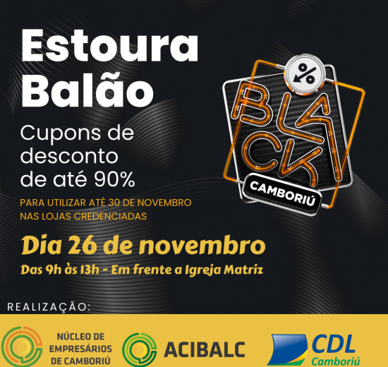 Acibalc e CDL Camboriú promovem ação de Black Friday