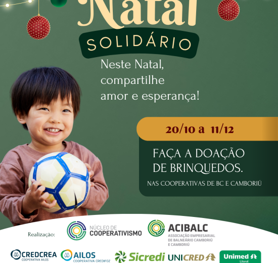 Núcleo de Cooperativismo promove campanha de arrecadação de brinquedos para o Natal